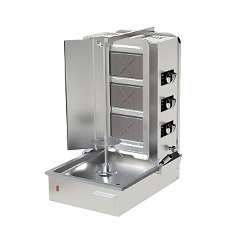 Gas gyros machine with 3 burners