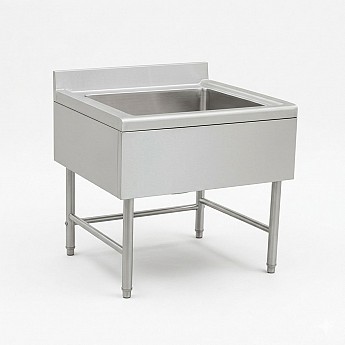 Inox single bowl sink 600x600x850mm