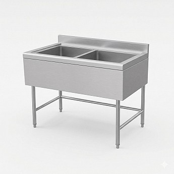 Inox sudopera sa dva korita 1000x600x850mm 1